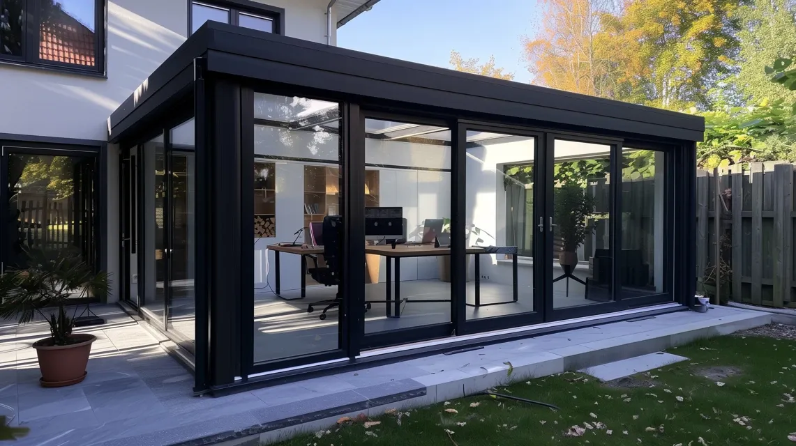 Ogrod zimowy Residence Home Extension jako domowe biuro