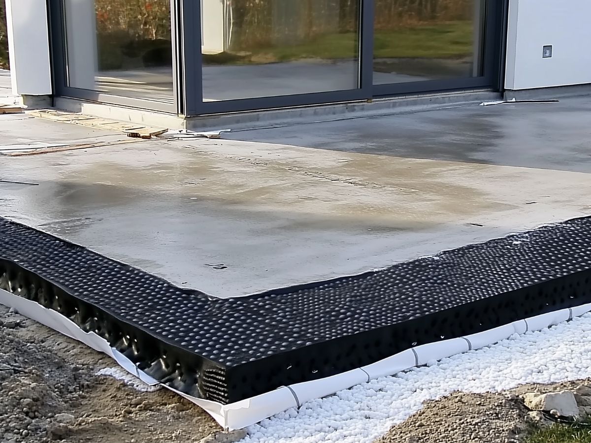 Etap przygotowania podłoża pod całoroczny ogród zimowy VERANDANA. Profesjonalne przygotowanie fundamentu to klucz do trwałości konstrukcji.