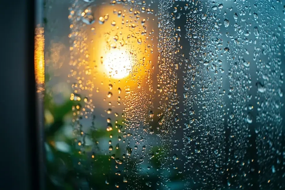 Kondensacja pary wodnej na szybach ogrodu zimowego